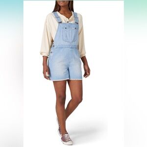 🌸Lee Relaxed Fit Raw Hem Denim Short Overalls Shortalls #O